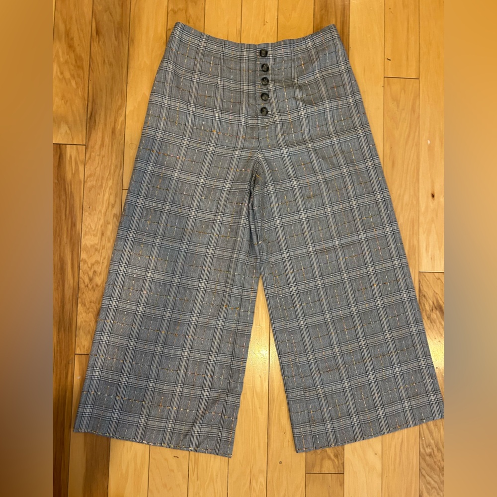 Anthropologie Tailored Plaid Women’s Ankle Trouser Work Pants Office Siren